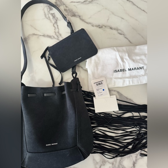 Isabel Marant Oskaf Fringe Purse - Black - Picture 2 of 12